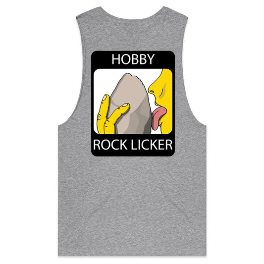 Hobby Rock Licker (AS Colour Barnard - Mens Tank Top Tee) - DESIGN ON BACK ONLY