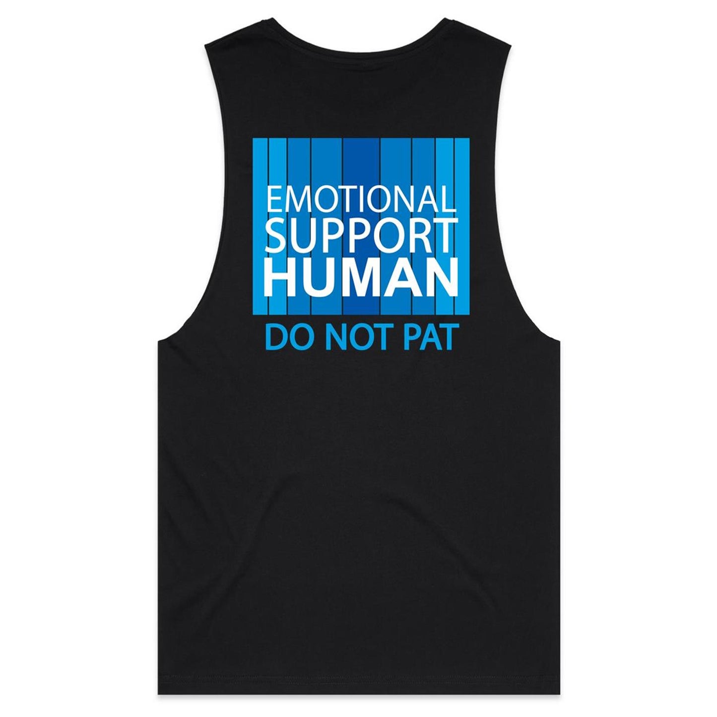 Emotional Support Human - BLUE (AS Colour Barnard - Mens Tank Top Tee) - DESIGN ON BACK ONLY