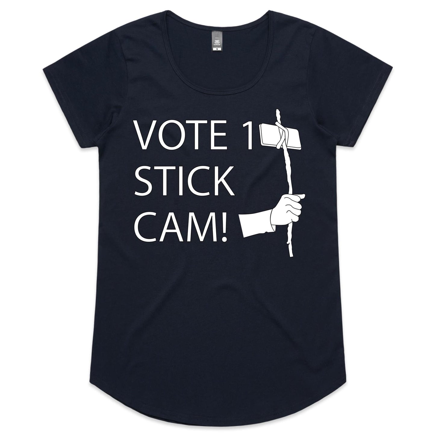 Stick Cam (AS Colour Mali - Womens Scoop Neck T-Shirt)