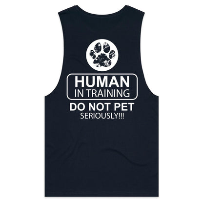Human in training  (AS Colour Barnard - Mens Tank Top Tee) - DESIGN ON BACK ONLY