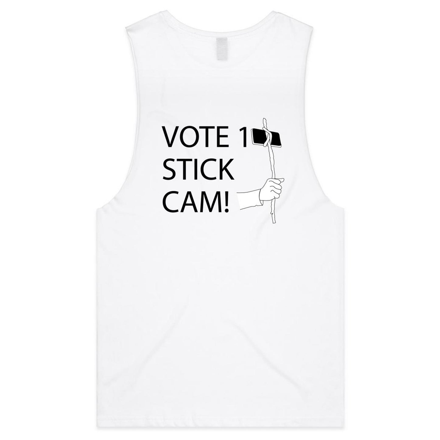 Stick Cam (AS Colour Barnard - Mens Tank Top Tee) - DESIGN ON BACK ONLY