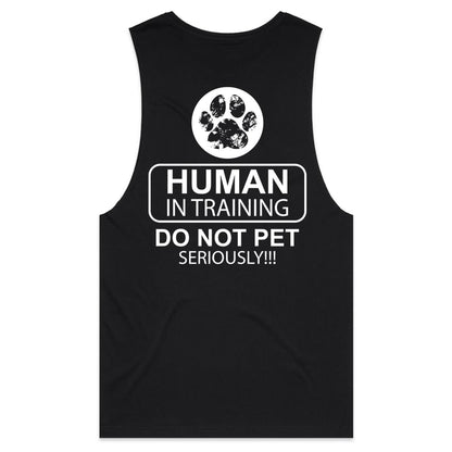 Human in training  (AS Colour Barnard - Mens Tank Top Tee) - DESIGN ON BACK ONLY