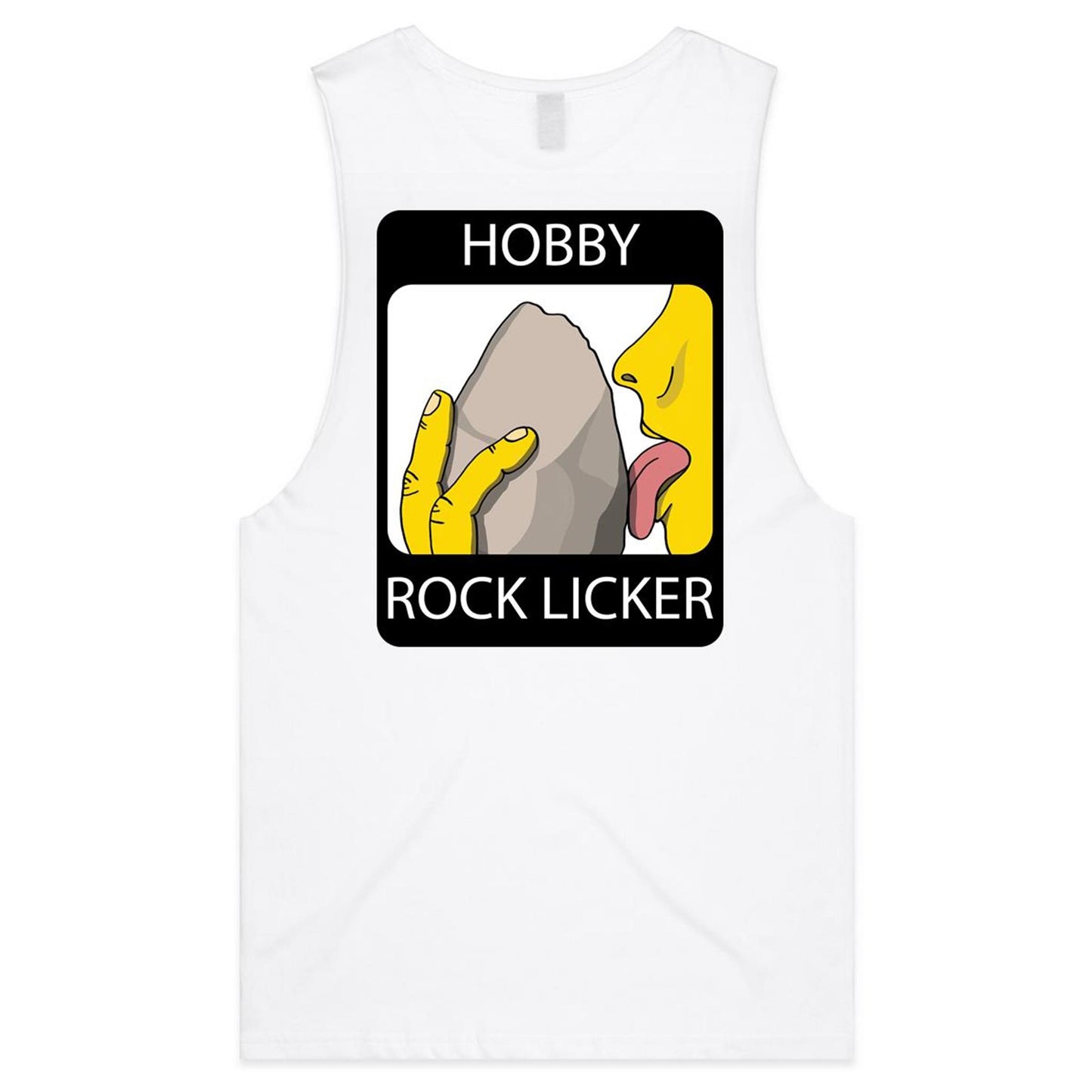 Hobby Rock Licker (AS Colour Barnard - Mens Tank Top Tee) - DESIGN ON BACK ONLY