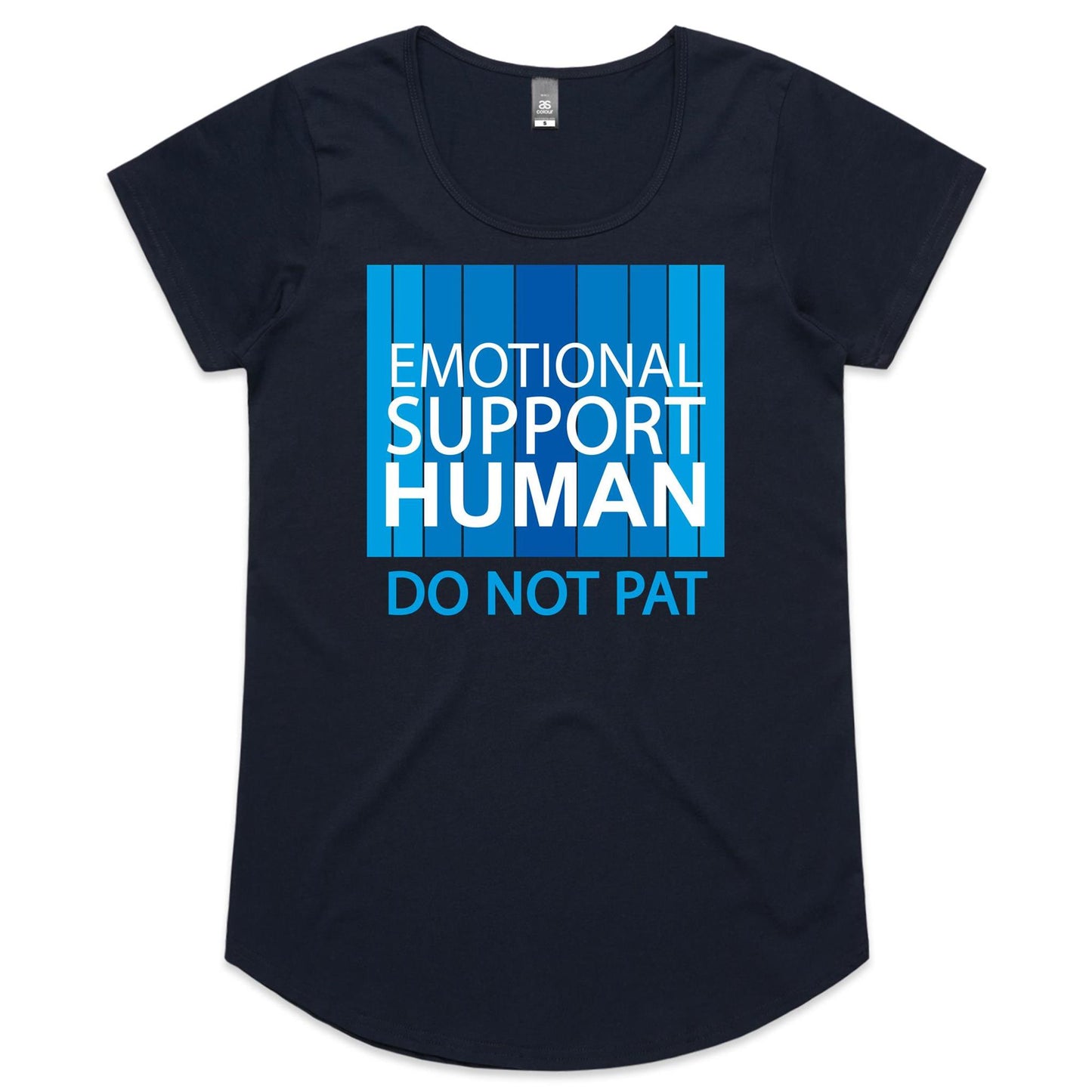 Emotional Support Human - BLUE (AS Colour Mali - Womens Scoop Neck T-Shirt)