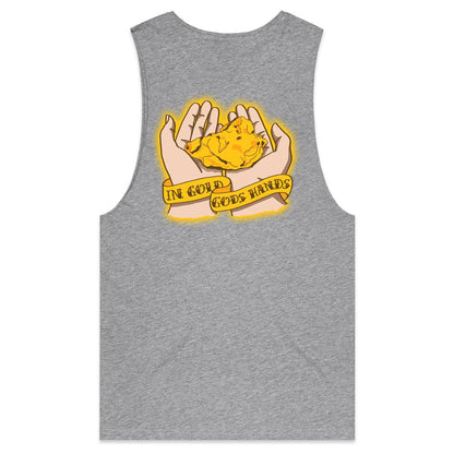 In Gold Gods Hands (AS Colour Barnard - Mens Tank Top Tee) - DESIGN ON BACK ONLY