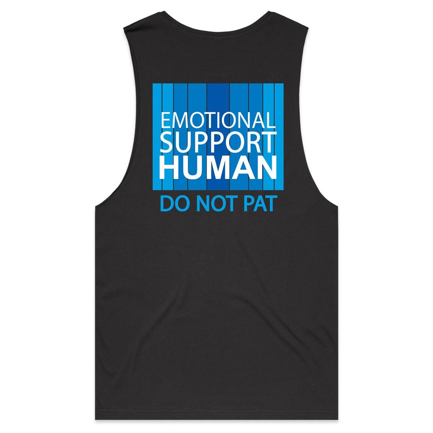 Emotional Support Human - BLUE (AS Colour Barnard - Mens Tank Top Tee) - DESIGN ON BACK ONLY