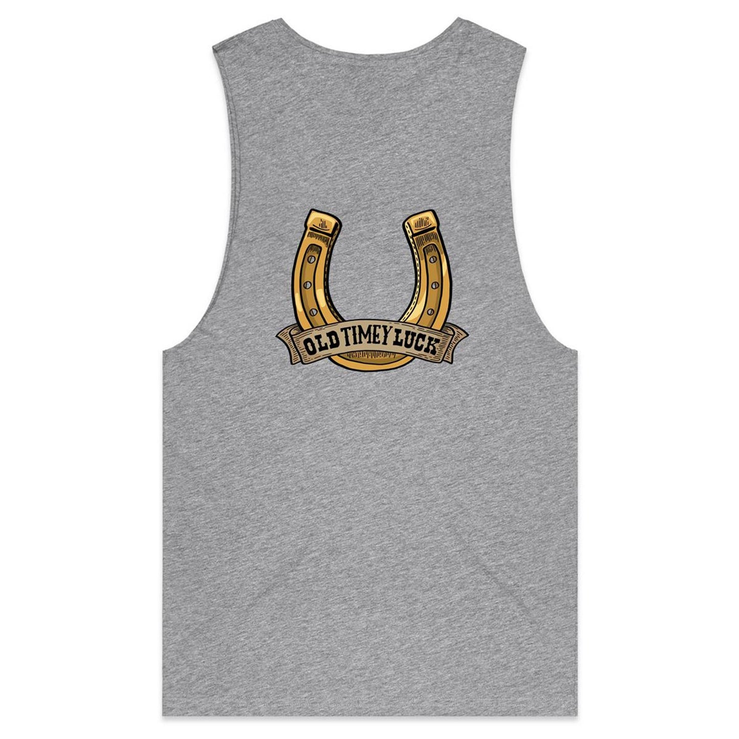 Old Timey Luck (AS Colour Barnard - Mens Tank Top Tee) - DESIGN ON BACK ONLY