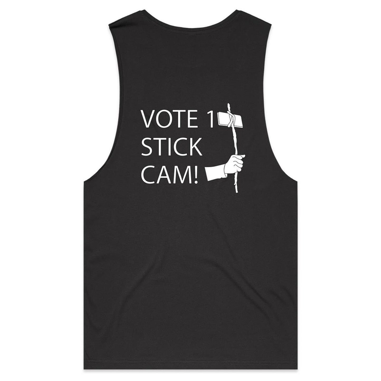 Stick Cam (AS Colour Barnard - Mens Tank Top Tee) - DESIGN ON BACK ONLY