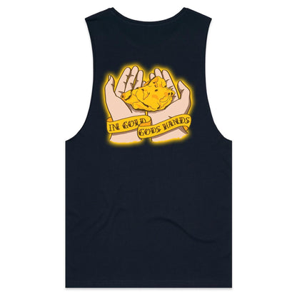 In Gold Gods Hands (AS Colour Barnard - Mens Tank Top Tee) - DESIGN ON BACK ONLY