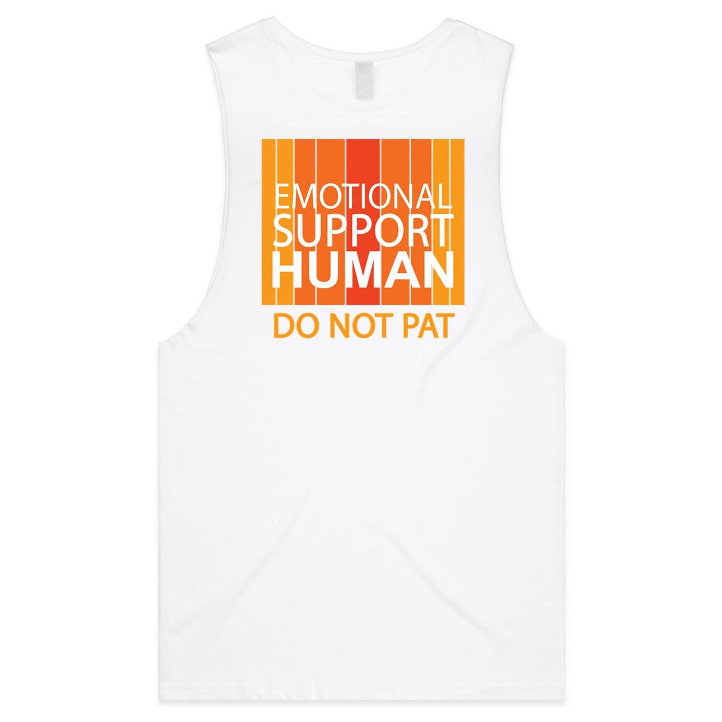 Emotional Support Human - Orange (AS Colour Barnard - Mens Tank Top Tee) - DESIGN ON BACK ONLY