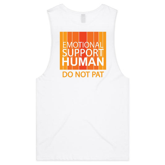 Emotional Support Human - Orange (AS Colour Barnard - Mens Tank Top Tee) - DESIGN ON BACK ONLY