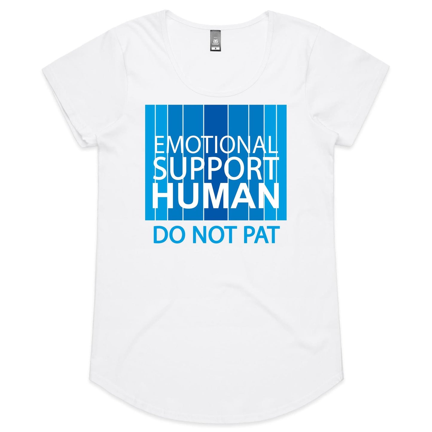 Emotional Support Human - BLUE (AS Colour Mali - Womens Scoop Neck T-Shirt)