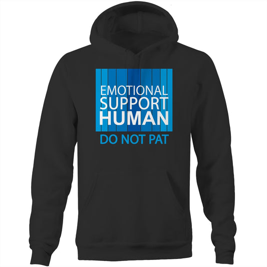 Emotional Support Human - BLUE (AS Colour Stencil - Pocket Hoodie Sweatshirt)