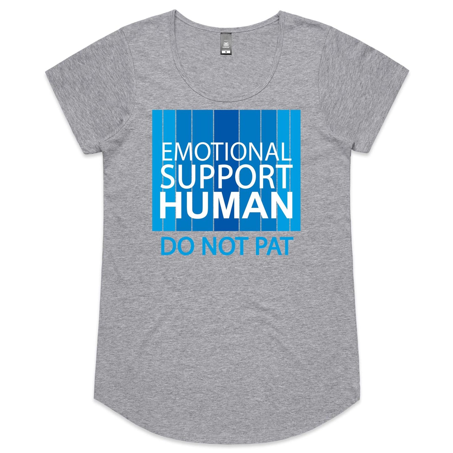 Emotional Support Human - BLUE (AS Colour Mali - Womens Scoop Neck T-Shirt)