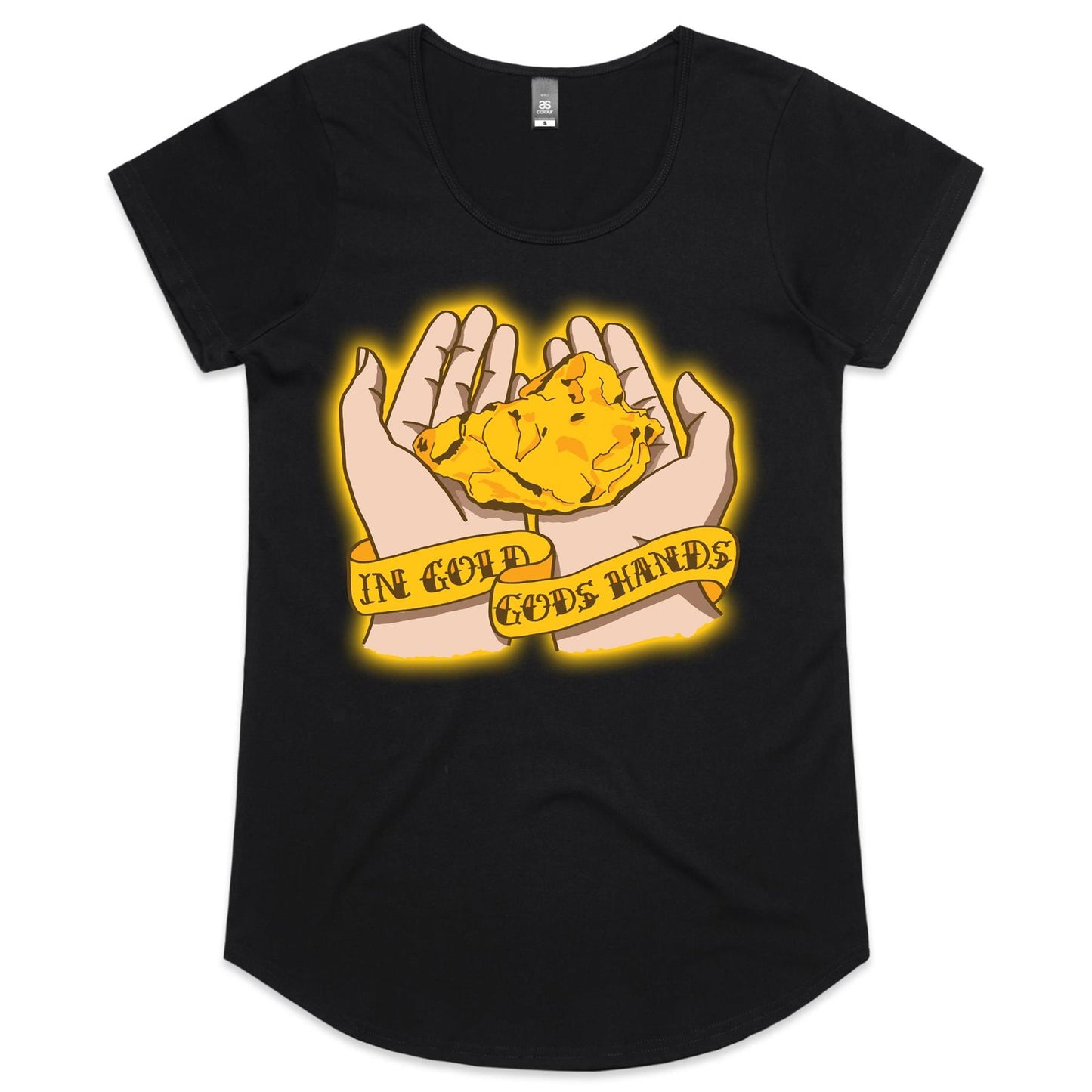 In Gold Gods Hands (AS Colour Mali - Womens Scoop Neck T-Shirt)