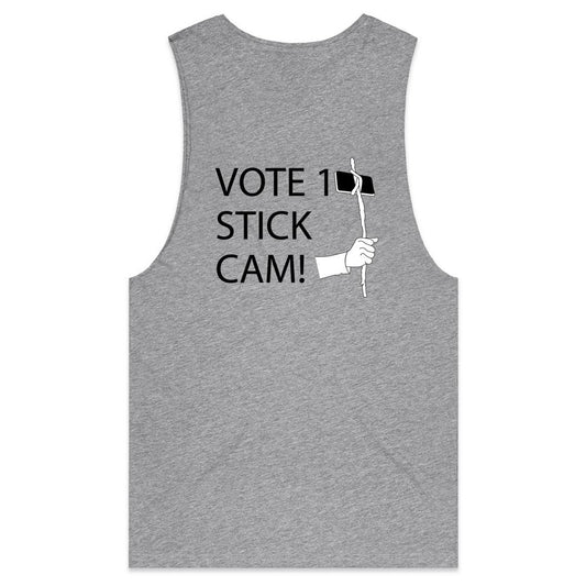 Stick Cam (AS Colour Barnard - Mens Tank Top Tee) - DESIGN ON BACK ONLY