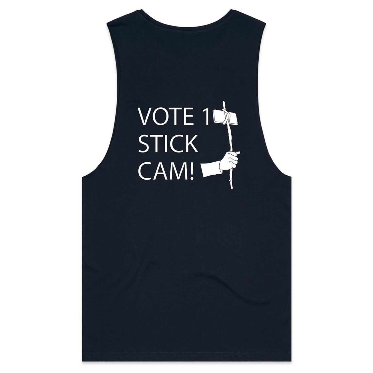 Stick Cam (AS Colour Barnard - Mens Tank Top Tee) - DESIGN ON BACK ONLY