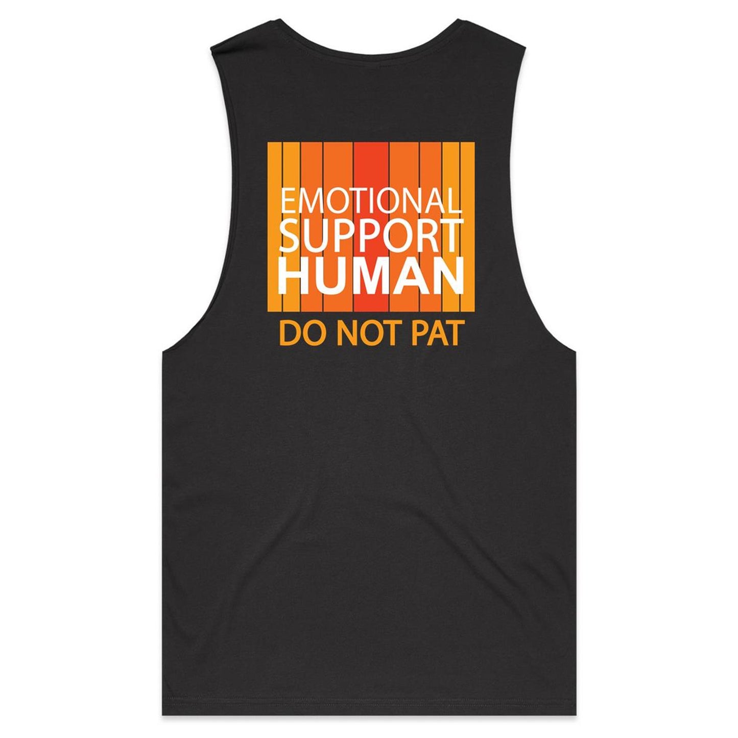 Emotional Support Human - Orange (AS Colour Barnard - Mens Tank Top Tee) - DESIGN ON BACK ONLY