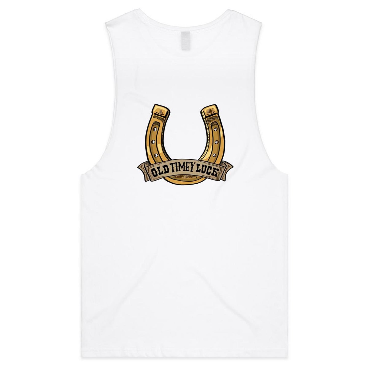 Old Timey Luck (AS Colour Barnard - Mens Tank Top Tee) - DESIGN ON BACK ONLY