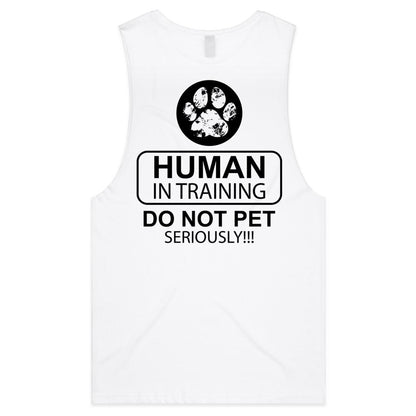 Human in training  (AS Colour Barnard - Mens Tank Top Tee) - DESIGN ON BACK ONLY