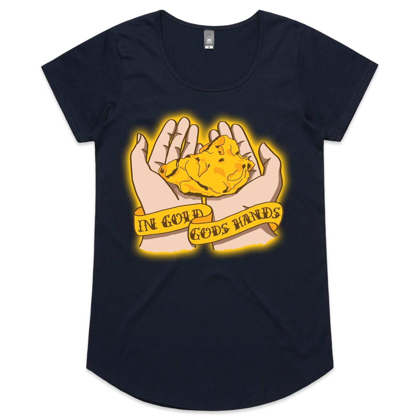 In Gold Gods Hands (AS Colour Mali - Womens Scoop Neck T-Shirt)