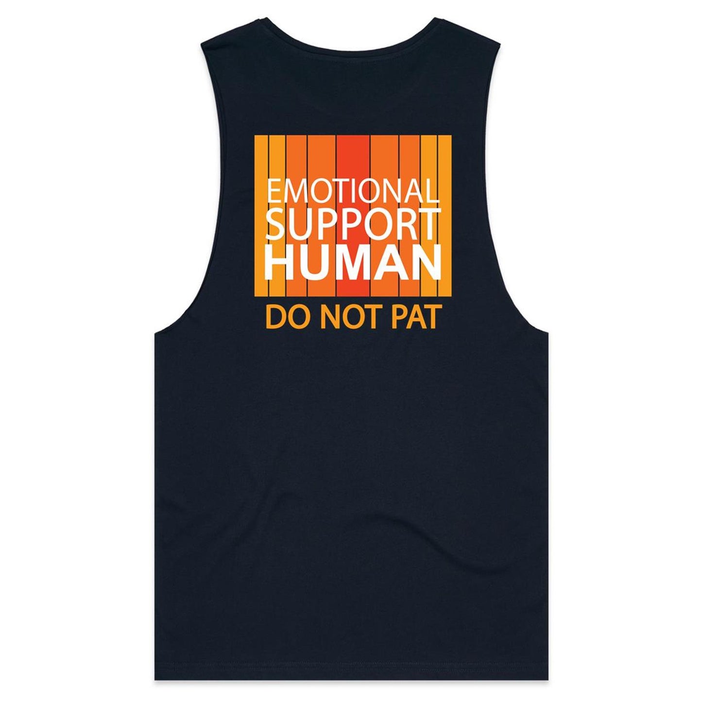 Emotional Support Human - Orange (AS Colour Barnard - Mens Tank Top Tee) - DESIGN ON BACK ONLY