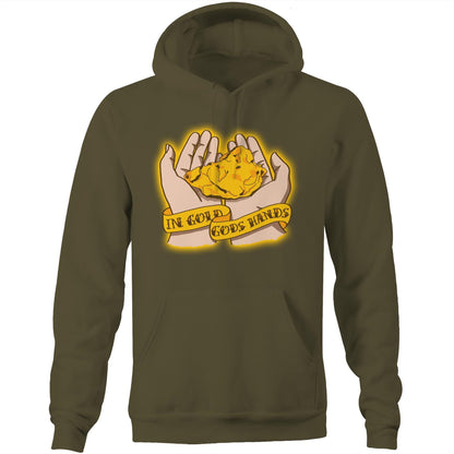 In Gold Gods Hands (AS Colour Stencil - Pocket Hoodie Sweatshirt)