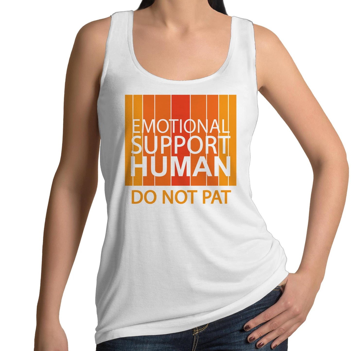 Human Support Human - ORANGE (AS Colour Tulip - Womens Singlet)