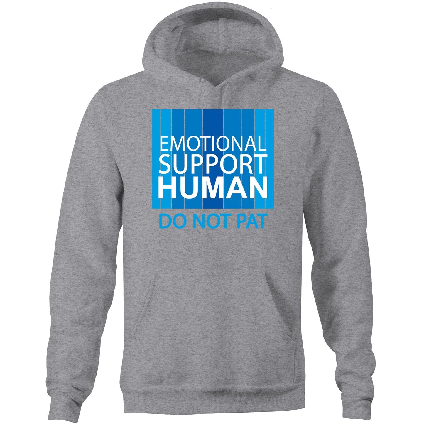 Emotional Support Human - BLUE (AS Colour Stencil - Pocket Hoodie Sweatshirt)