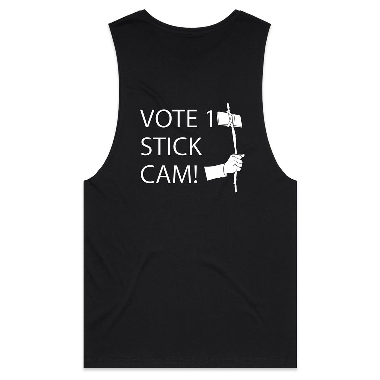 Stick Cam (AS Colour Barnard - Mens Tank Top Tee) - DESIGN ON BACK ONLY