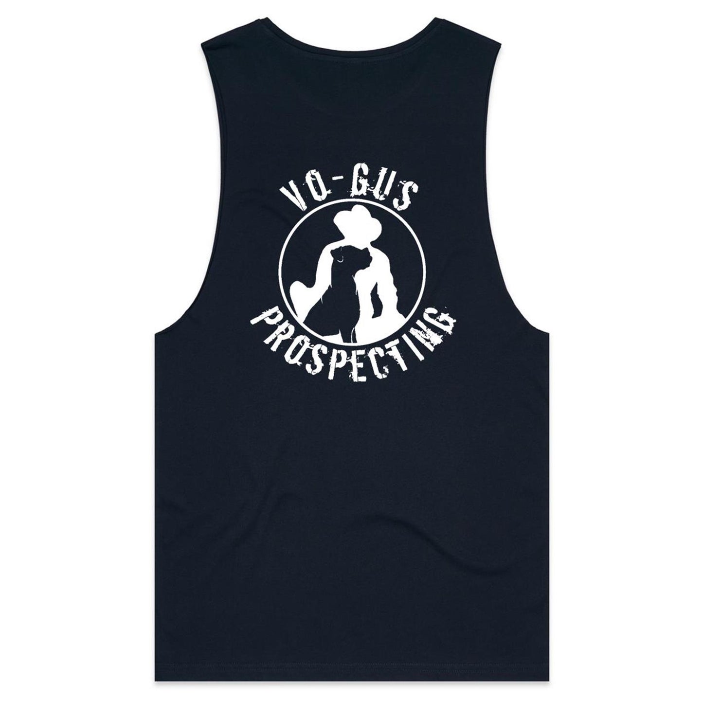 Vo-Gus Prospecting (AS Colour Barnard - Mens Tank Top Tee) - DESIGN ON BACK ONLY