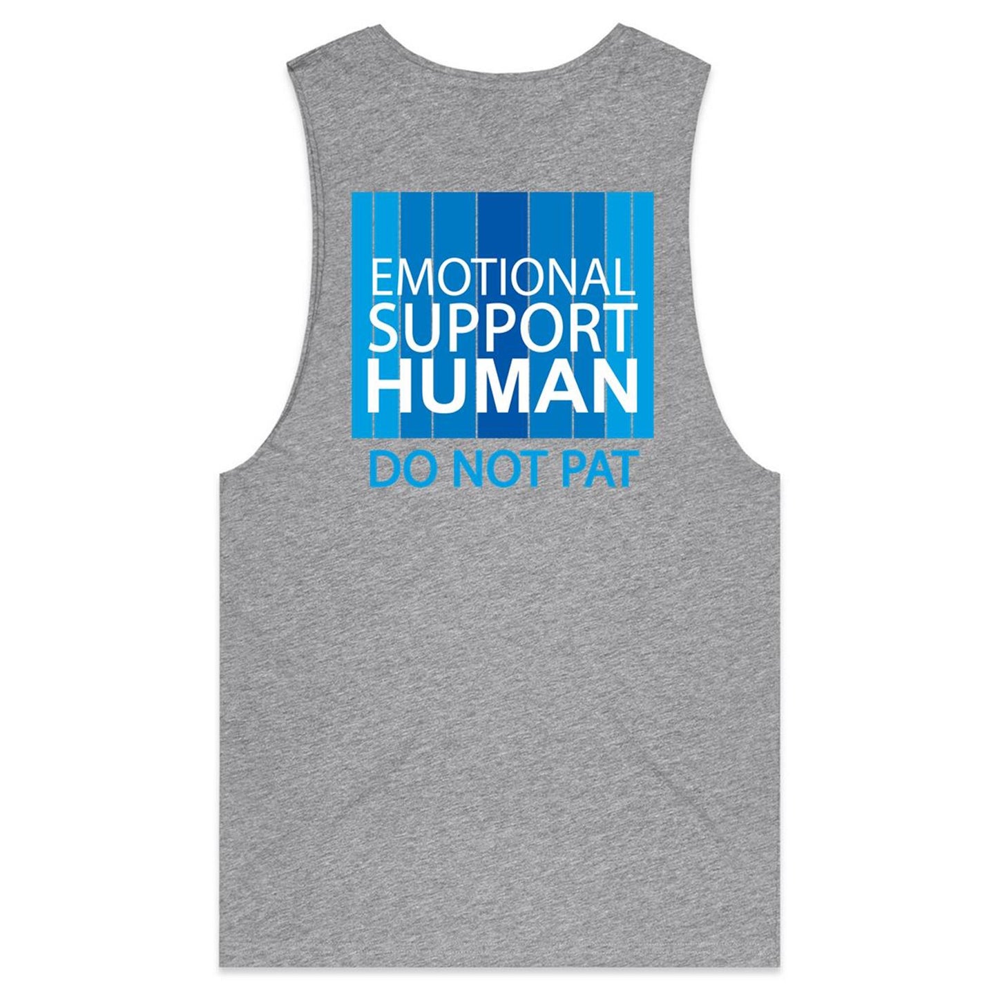 Emotional Support Human - BLUE (AS Colour Barnard - Mens Tank Top Tee) - DESIGN ON BACK ONLY