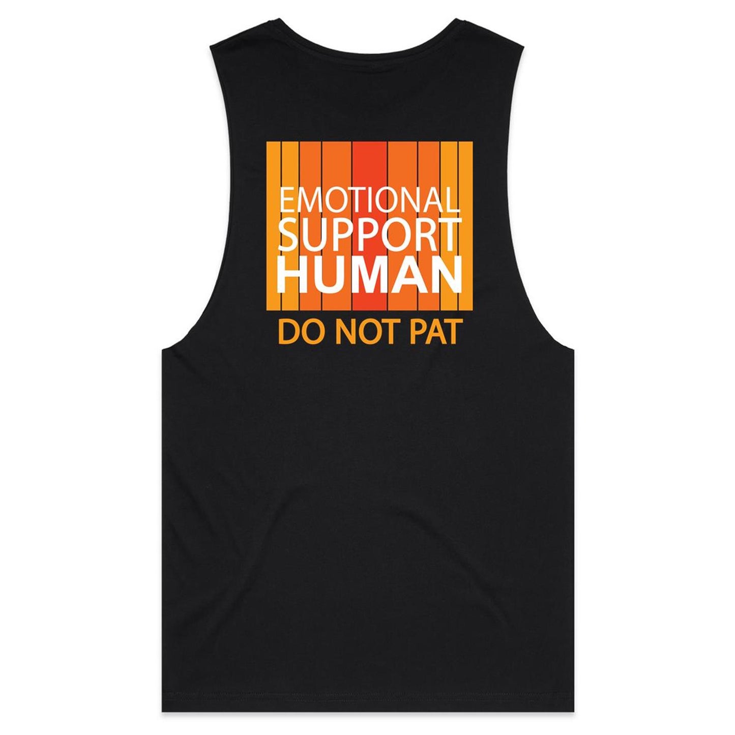 Emotional Support Human - Orange (AS Colour Barnard - Mens Tank Top Tee) - DESIGN ON BACK ONLY