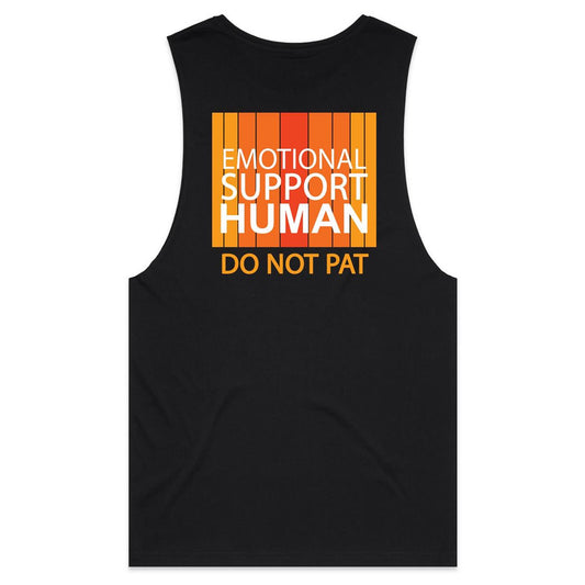 Emotional Support Human - Orange (AS Colour Barnard - Mens Tank Top Tee) - DESIGN ON BACK ONLY