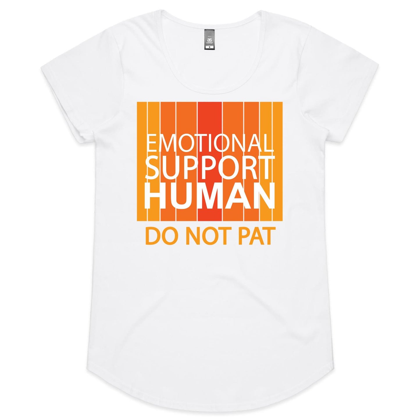 Emotional Support Human - ORANGE (AS Colour Mali - Womens Scoop Neck T-Shirt)