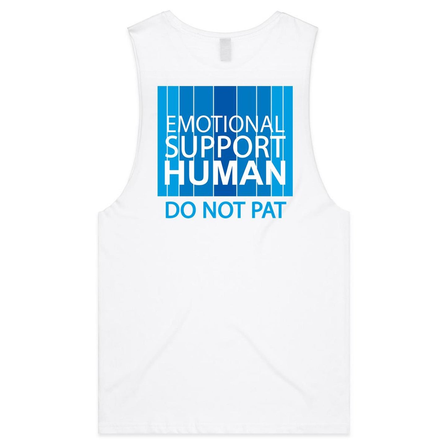 Emotional Support Human - BLUE (AS Colour Barnard - Mens Tank Top Tee) - DESIGN ON BACK ONLY